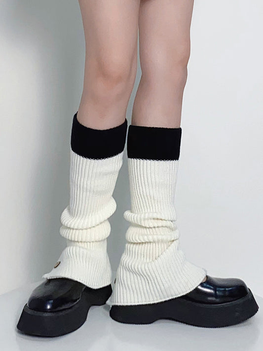 Leisure Fashion Flared Contrast Color Leg Warmers Accessories-Homeunderwear