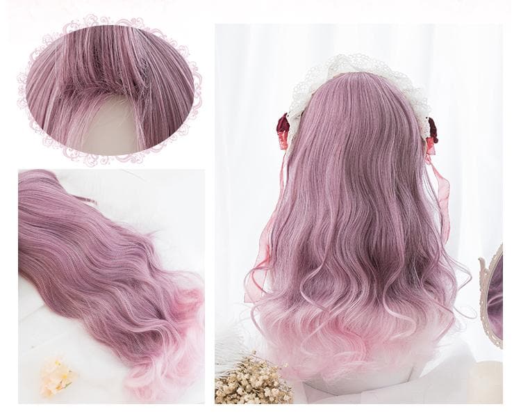 Free Shipping For Hivava Pink Gradient Lolita Long Curl Wig