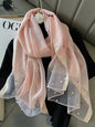 Sun-Protection Beaded See-Through Shawl&Scarf