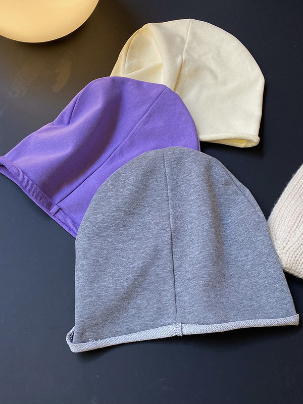 Casual Solid Color Knitting Scarfs&Hats-Homeunderwear