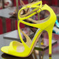 Peep Toe Buckle Cross Strap Cutout Sandals – Women’s Elegant High Heel Party Shoes