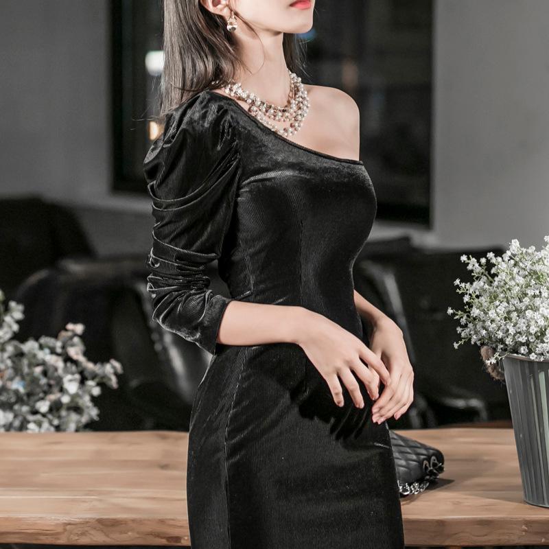 Off Shoulder Velvet Dress