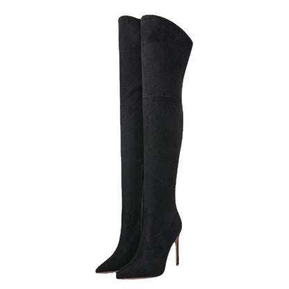 Pointed Slim High Heel Side Zipper  Over The Knee Women's Boot