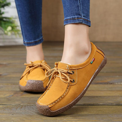 Autumn and Winter Soft Sole Lace Up Comportable Casual Flats