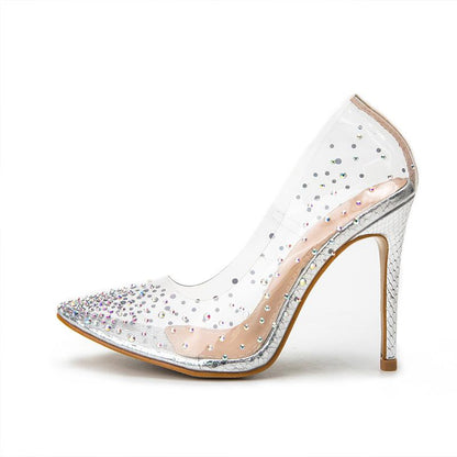 Fashionable Transparent Diamond Sexy Women's Shoes