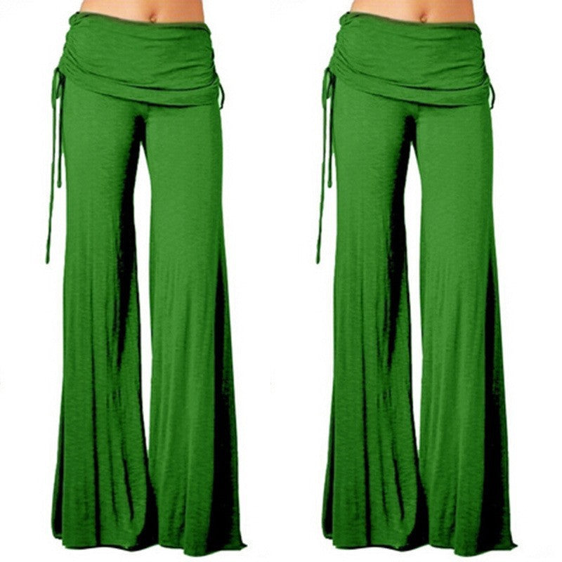 New FashionPure Color Low Waist Yoga Wide-legs Long Pants Beach Pants