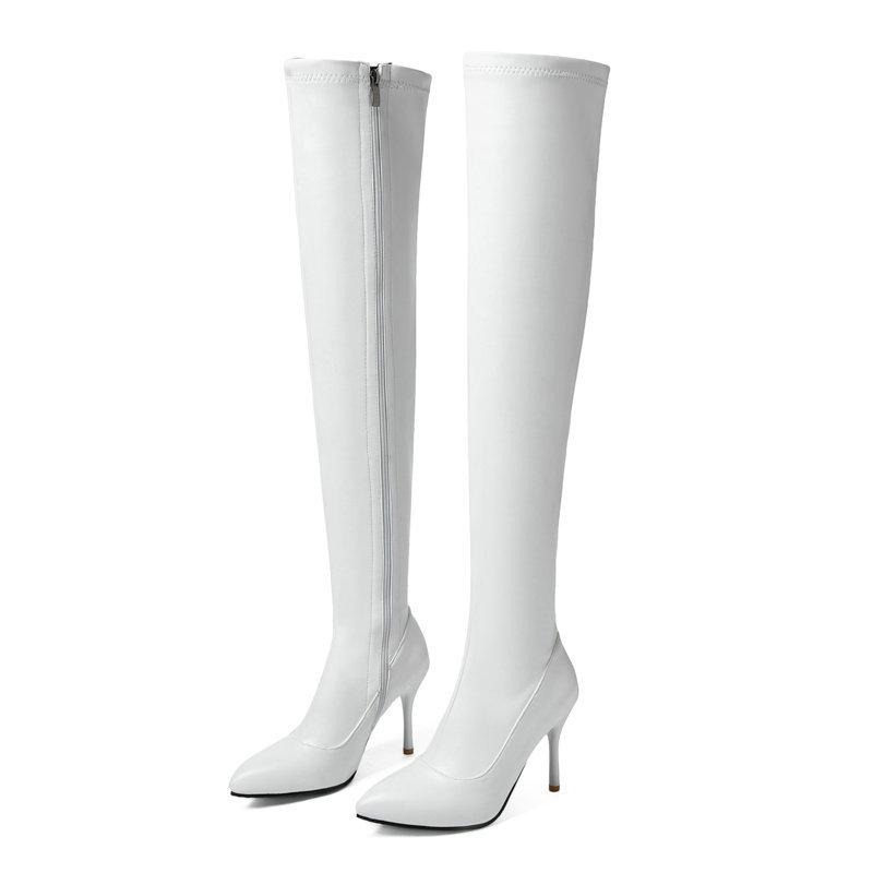 Autumn And Winter High Heel Thin Heel Side Zipper Elastic High Boots