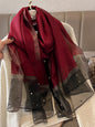 Sun-Protection Beaded See-Through Shawl&Scarf