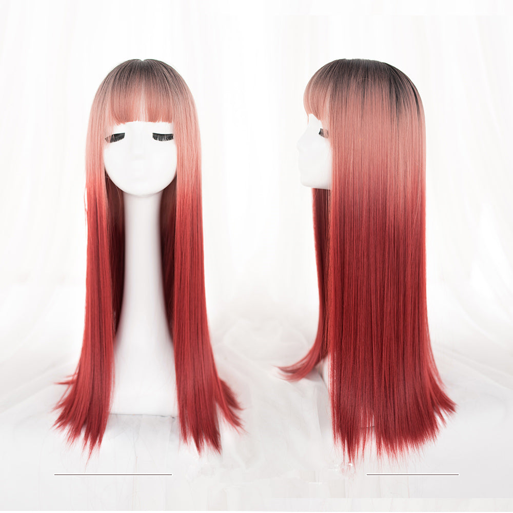 Free Shipping For Hivava Kawaii Harajuku Natural Gradient Red Wig