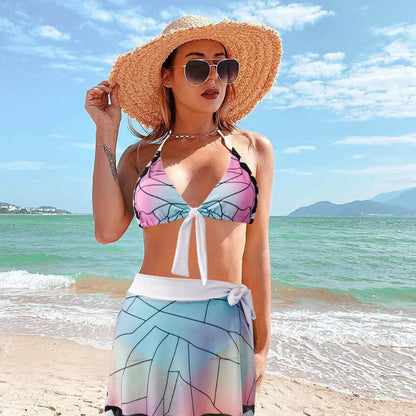 Bikini Beach Anime Three-Piece Swimwear