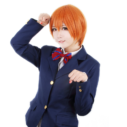 Free Shipping For Hivava Love Live Hoshizora Rin Orange Cosplay Wig 30cm