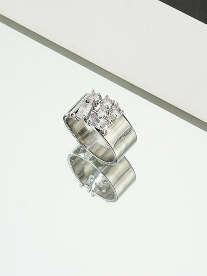 Geometric Rhine Stones Rings Accessories