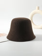 Simple Solid Color Wool Bucket Hat-Homeunderwear