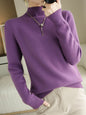 Skinny Solid Color Half Turtleneck Sweater Tops