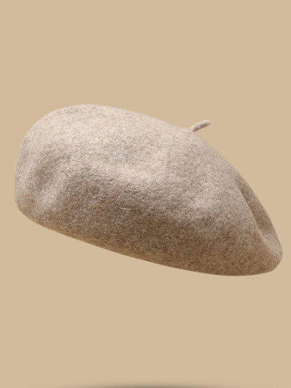 Simple Wool Solid Color Beret Hat-Homeunderwear