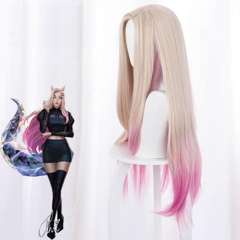 Free Shipping For Hivava 80cm Pink Game LOL Ahri Cosplay Wig