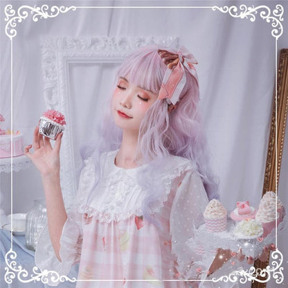 Free Shipping For Hivava Lolita Pink Blue Gradient Long Curly Wig