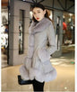 Faux Fur Collar and Cuff Patchwork Oversized Women Coat