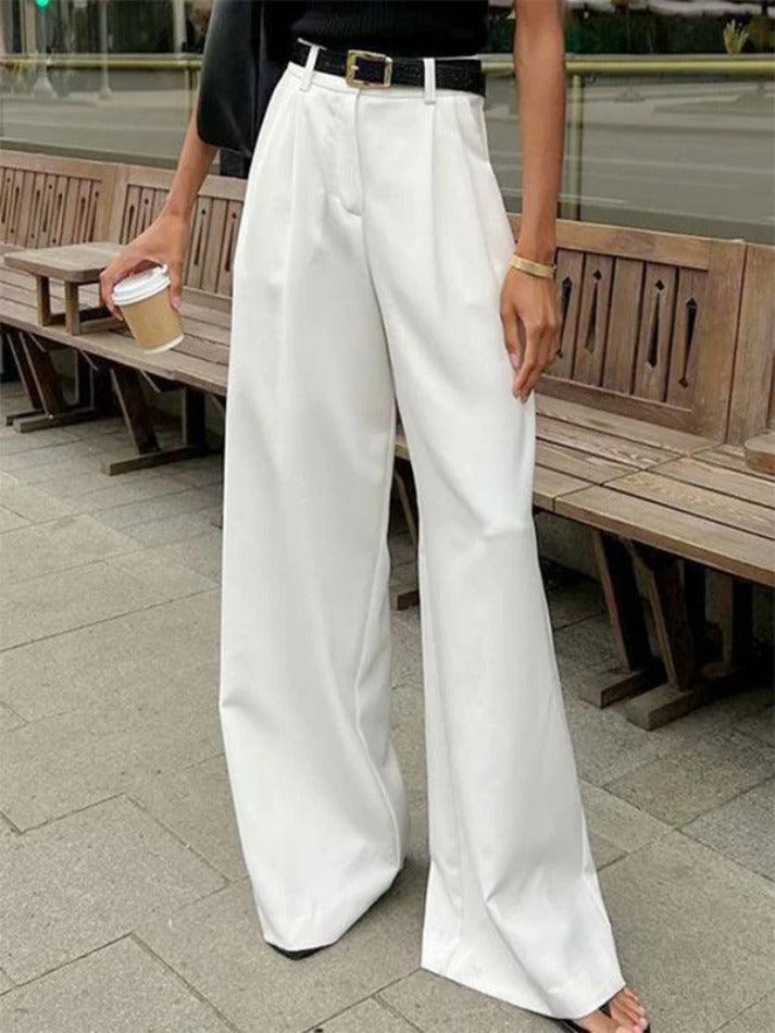 White High Rise Tailored Pants