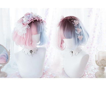 Free Shipping For Hivava Blue Pink Lolita Short Wig