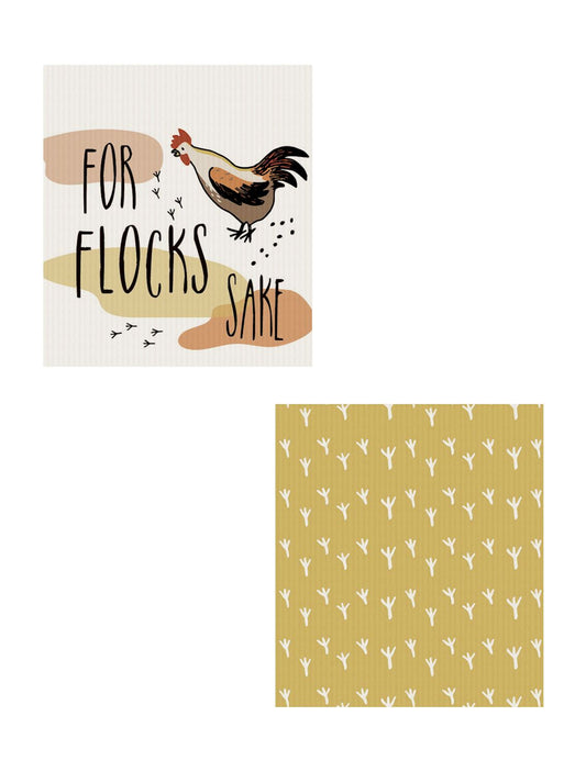 Free Shipping For Reusable Dish Cloth, Chicken, Set of 2