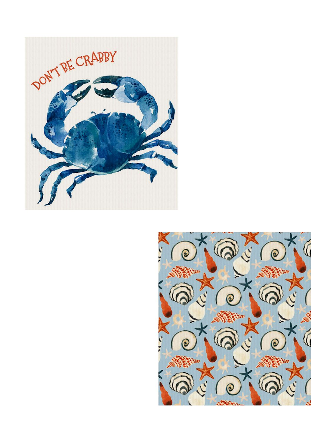 Free Shipping For Reusable Dish Cloth, Crab, Set of 2