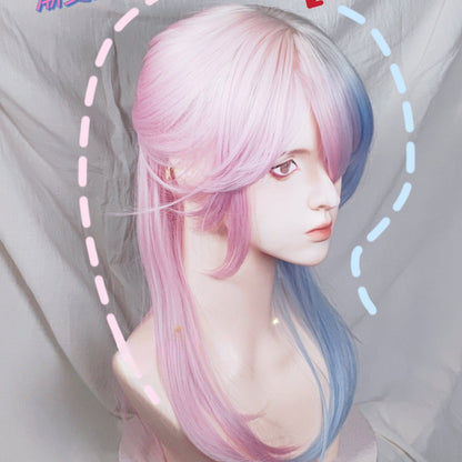 Free Shipping For Hivava Cotton Candy Pink Blue Wig