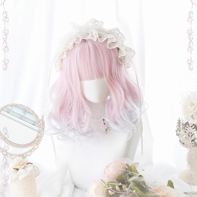 Free Shipping For Hivava Pink Pastel Gradient Short Curl Wig