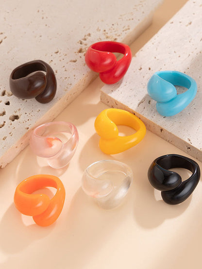 Geometric Solid Color Rings Accessories