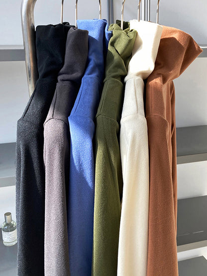 New Fashion Casual Skinny Keep Warm Solid Color High-Neck T-Shirts Tops-Homeundewear