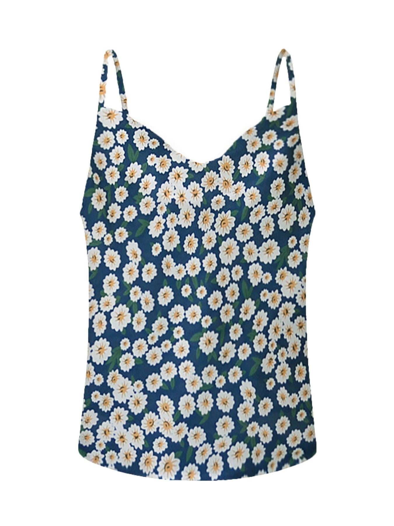 Cowl Neck Cami Top In Daisy Floral