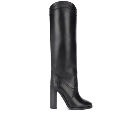 Fashion Leather High Heel Point Toe Knight Boots