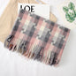 Imitated Cashmere Solid Color Warm Tassled Scarf