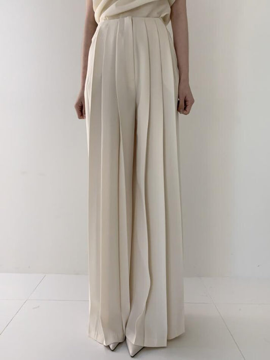 Pleated High Waist Wide Leg Pants