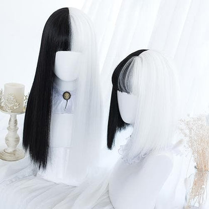 Free Shipping For Hivava Black White Split Wig