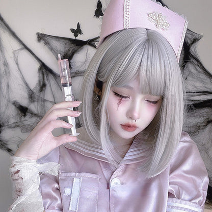 Free Shipping For Hivava Kim Angel Harajuku Lolita Bobo Silver Wig