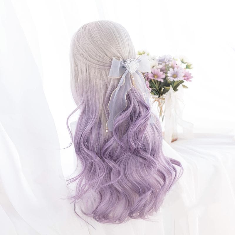 Free Shipping For Hivava Cute Pastel Silver Light Purple Curly Princess Lolita Wig