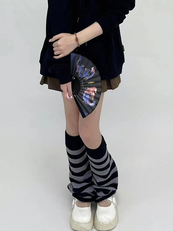 Urban Flared Striped Leg Warmers Accessories-Homeunderwear