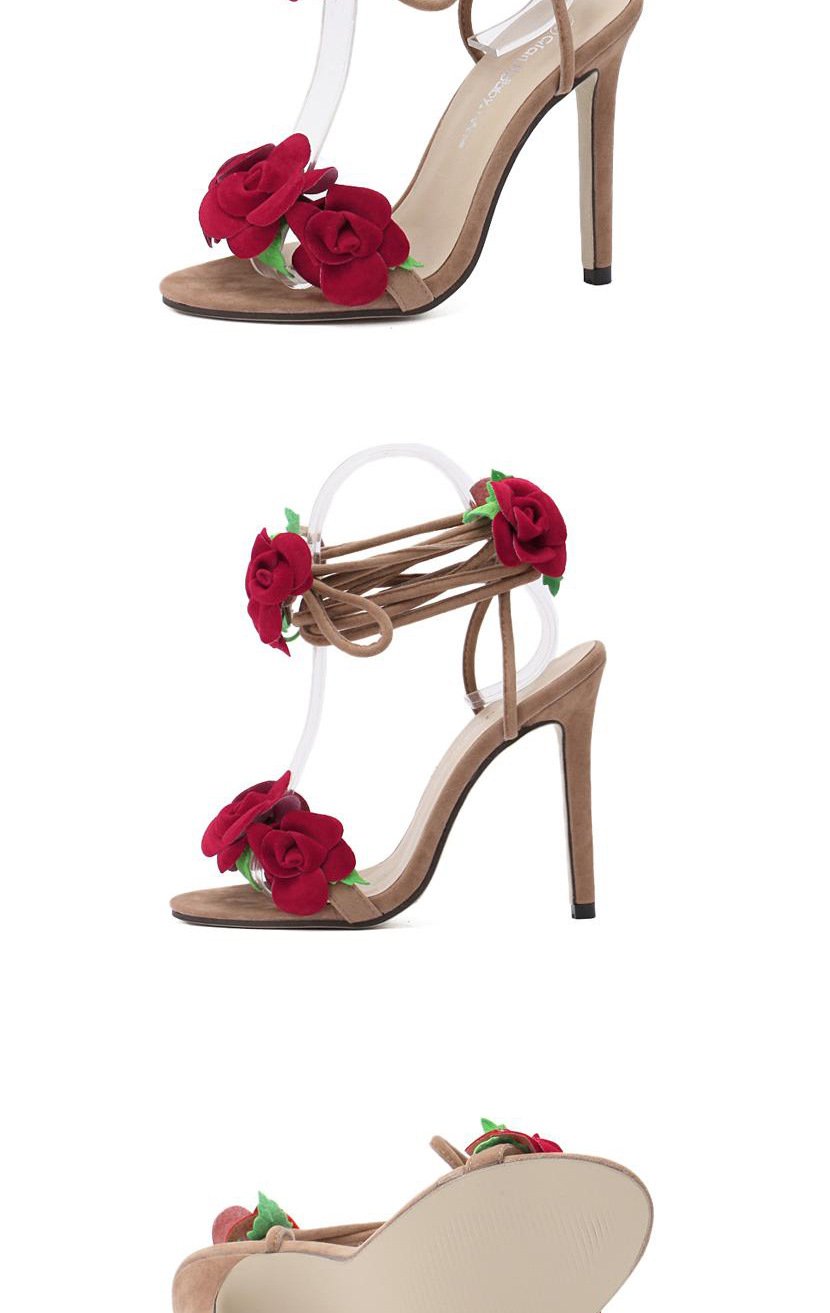 Rose Cross lace High Heel Sandals