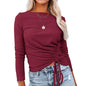 Autumn And Winter Fashion Slim Drawstring Sweater Top