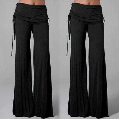 New FashionPure Color Low Waist Yoga Wide-legs Long Pants Beach Pants