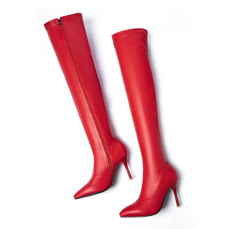 Autumn And Winter High Heel Thin Heel Side Zipper Elastic High Boots