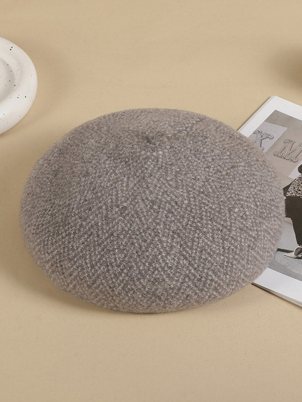 British Style Vintage Wool Beret Hat-Homeunderwear