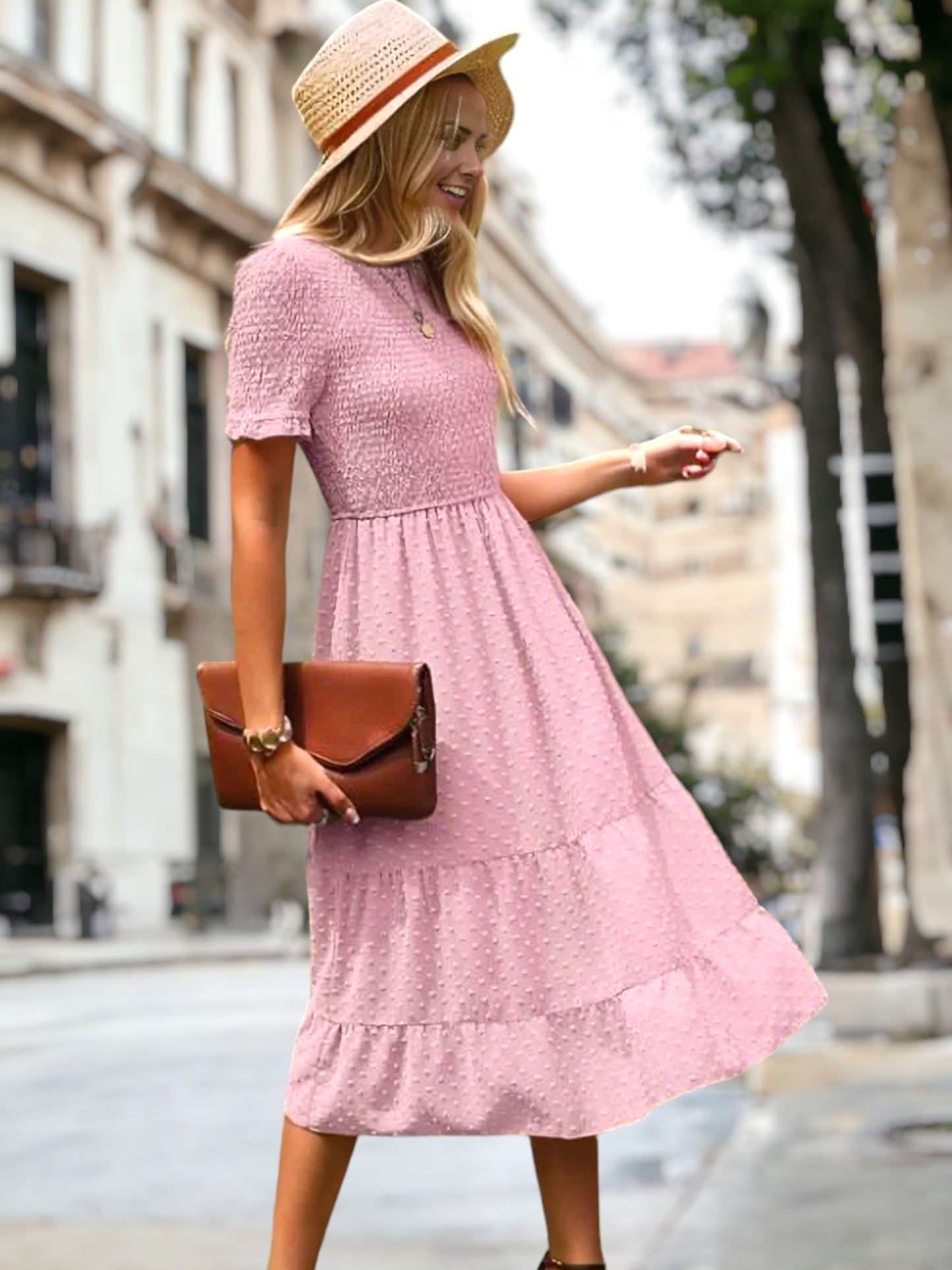 Double Textured Tiered Dress