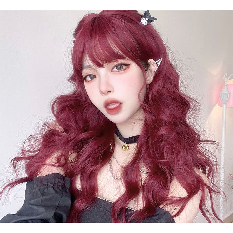 Free Shipping For Hivava Cute Mermaid Style Cherry Red Curly Wig