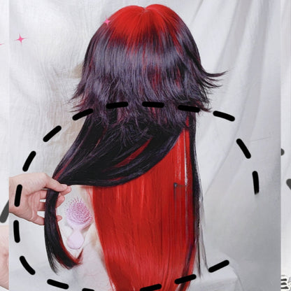 Free Shipping For Hivava Red Moon Black Red Wig