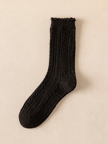 Wool Casual Solid Color Socks Accessories-Homeunderwear