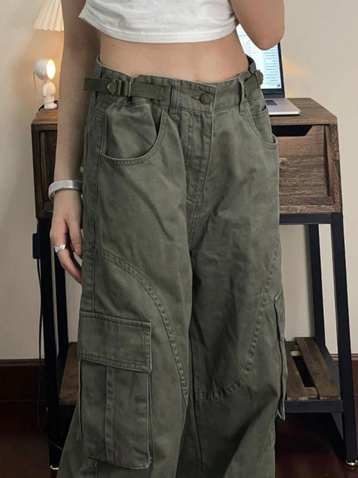 Straight Loose Casual Wide Leg Cargo Jeans