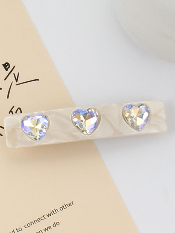 Geometric Rhine Stones Solid Color Hair Clips