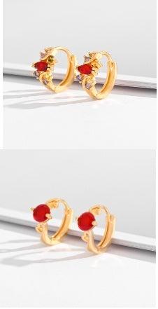 Free Shipping ForFashion Multi-style Square Crystal Zircon Ornament Gold Plated Diamond Ear Ring